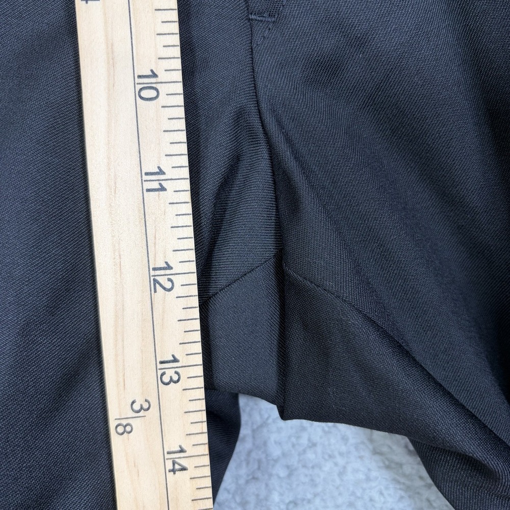 HUGO BOSS Cagan Pants Men's 36R Black 100% Virgin Wool Trouser Flat Front - Picture 10 of 13